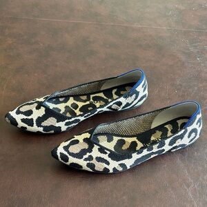 Women’s Leopard Print Pointed Toe Flats - Black, Tan & Cream